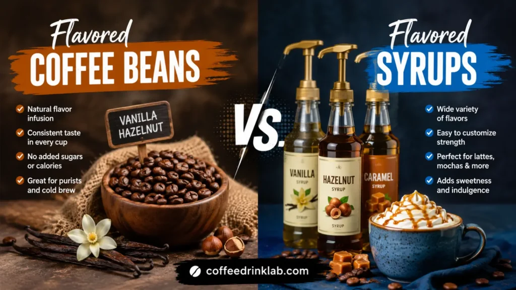 Flavored Coffee Beans vs. Flavored Syrups