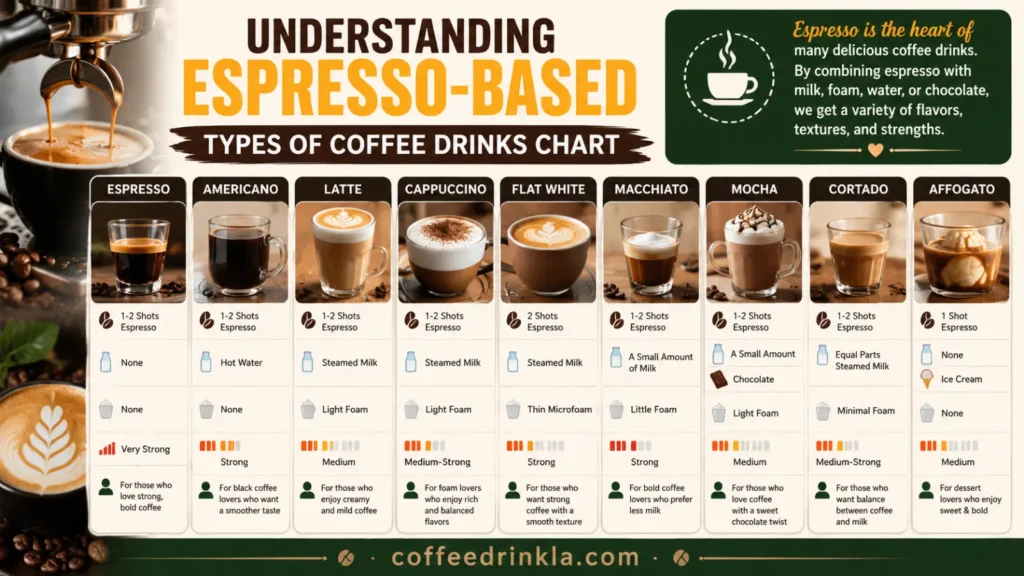 Understanding Espresso-Based Types of Coffee Drinks Chart 🔥