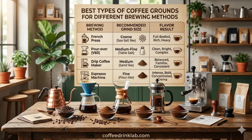 Best Types of Coffee Grounds for Different Brewing Methods 