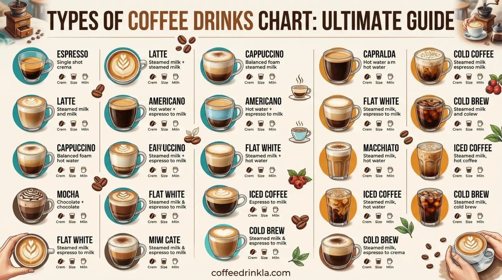 Types of Coffee Drinks Chart: Ultimate Guide