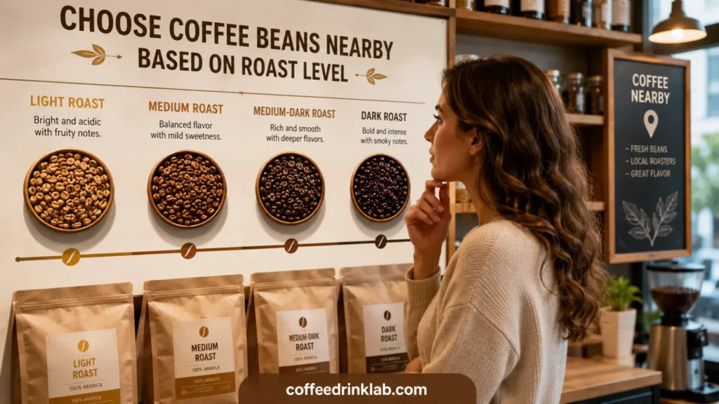 Choosing Coffee Beans Nearby Based on Roast Level