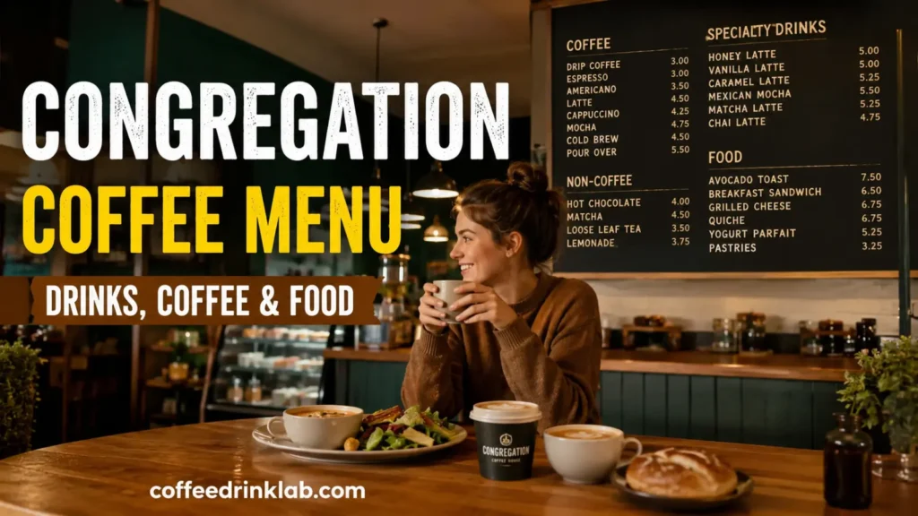 Congregation Coffee Menu: Drinks, Coffee & Food