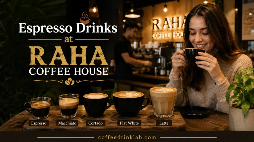 Espresso Drinks at Raha Coffee House