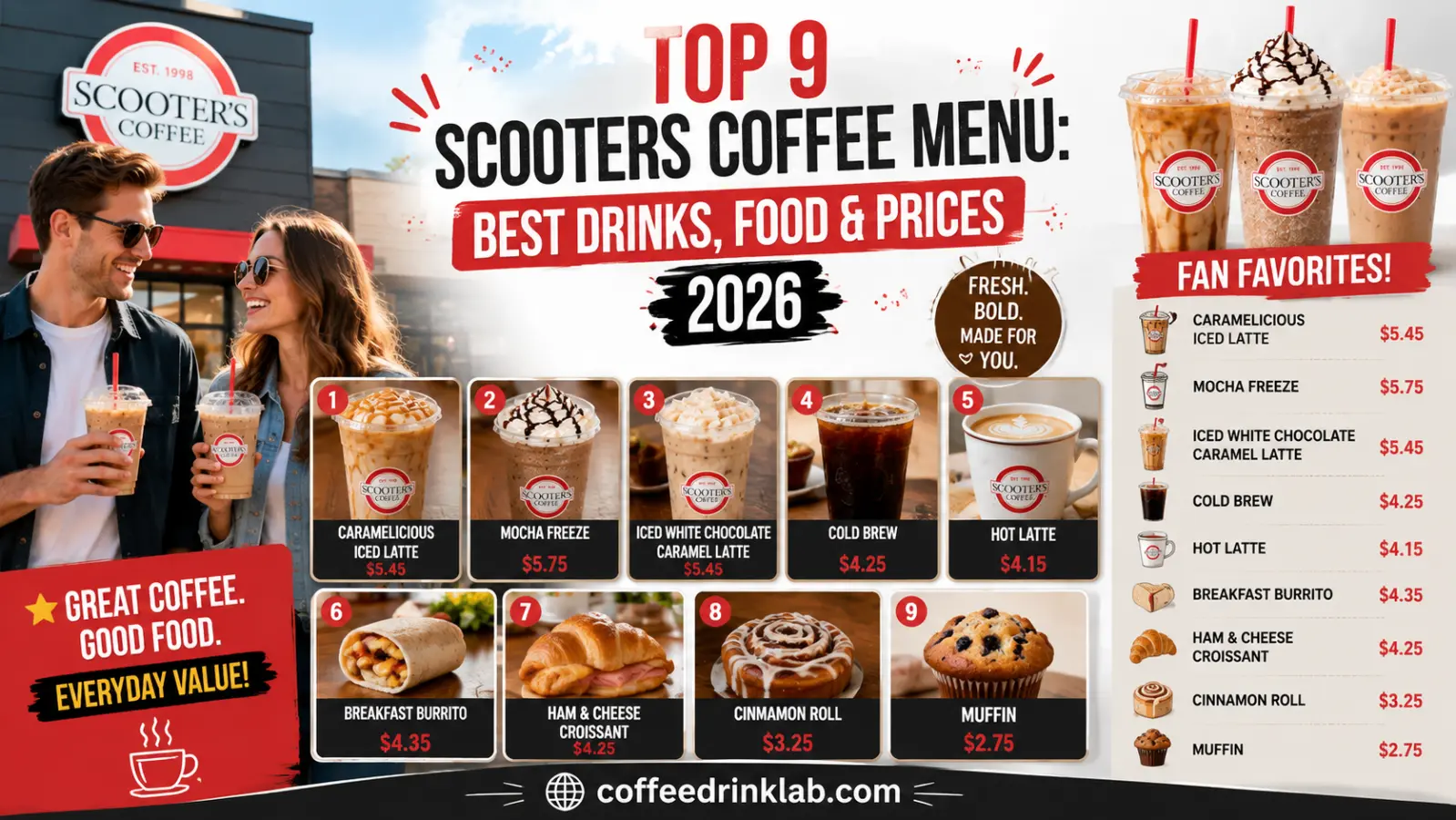 Top 9 Scooters Coffee Menu: Best Drinks, Food & Prices 2026