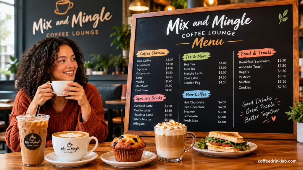 Mix and Mingle Coffee Lounge Menu