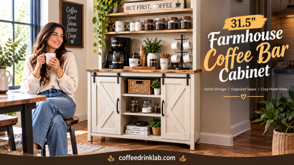 31.5" Farmhouse Coffee Bar Cabinet