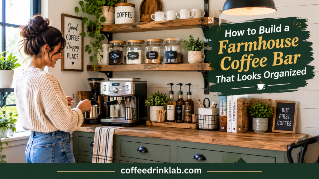 How to Build a Farmhouse Coffee Bar That Looks Organized