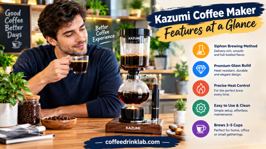 Kazumi Coffee Maker Features at a Glance