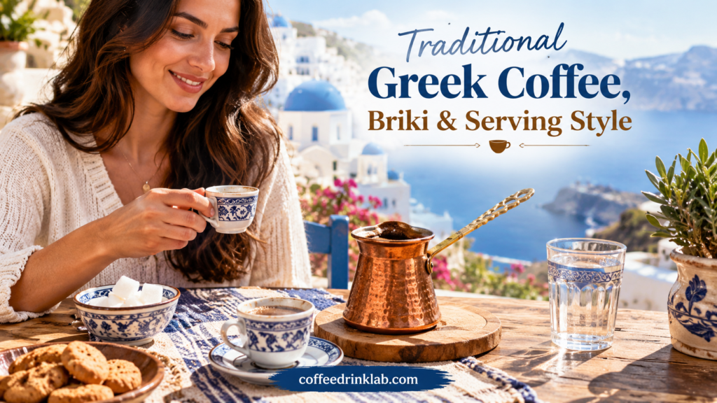 Traditional Greek Coffee, Briki & Serving Style