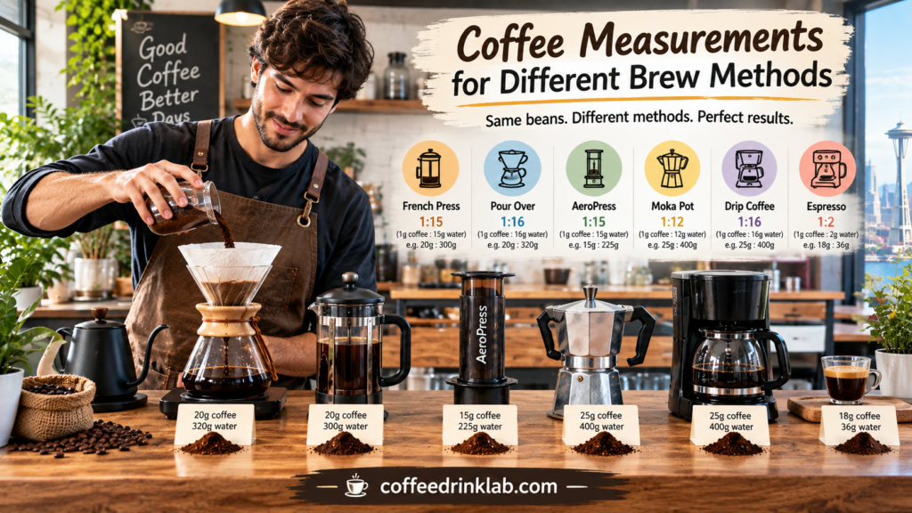 Coffee Measurements for Different Brew Methods